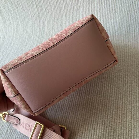 Women's Cowhide Shoulder Bag coach bag pink 16*16 - Picture 4 of 9